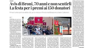 AVIS Broni 70 anni e non sentirli. La festa per i premi ai 150 donatori - Immagine: 1