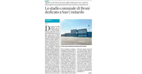 Lo stadio comunale di Broni dedicato a San Contardo