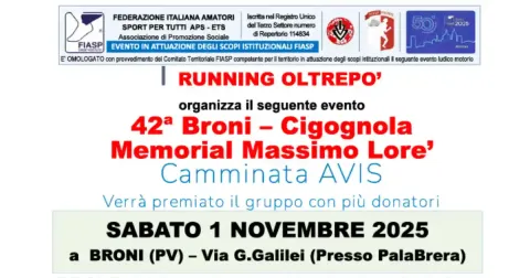 42a Broni – Cigognola, Memorial Massimo Lore’ | Camminata AVIS