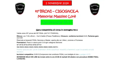 41a Broni – Cigognola, Memorial Massimo Lore’ | Camminata AVIS