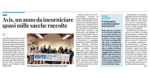 AVIS, un anno da incorniciare: quasi mille sacche raccolte