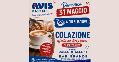 Colazione offerta da AVIS Broni - Maggio 2026