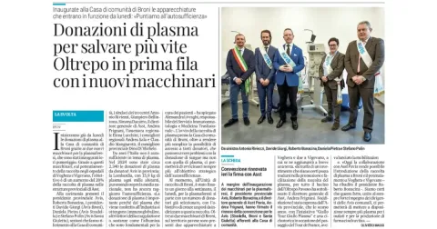 Donazioni di plasma per salvare più vite: Oltrepò in prima fila con i nuovi macchinari